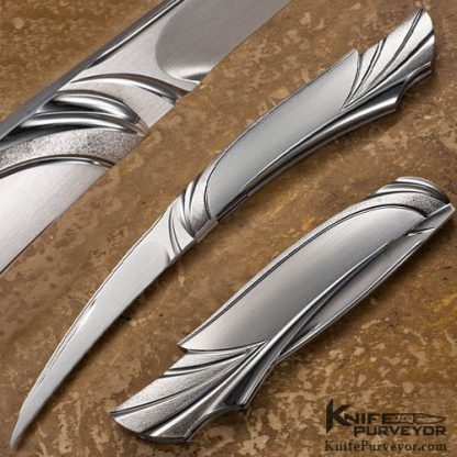 Bill Tuch Custom Knife Fluted & Stippled Linerlock