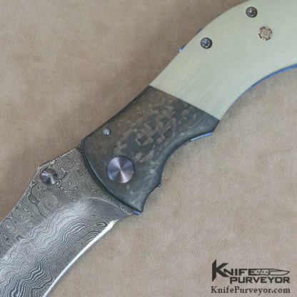 Neil Blackwood Custom Knife Damascus Carbon Fiber & G-10 Curr - Image 2