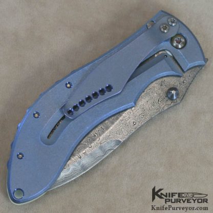 Neil Blackwood Custom Knife Damascus Carbon Fiber & G-10 Curr - Image 4