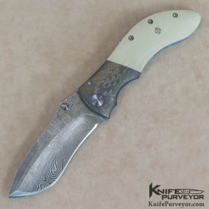 Neil Blackwood Custom Knife Damascus Carbon Fiber & G-10 Curr