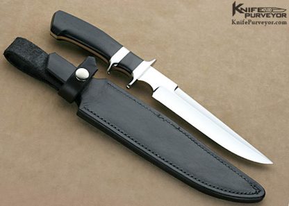 A.J. "Bud" Hubbard Custom Knife Ebony Subhilt Fighter - Image 5