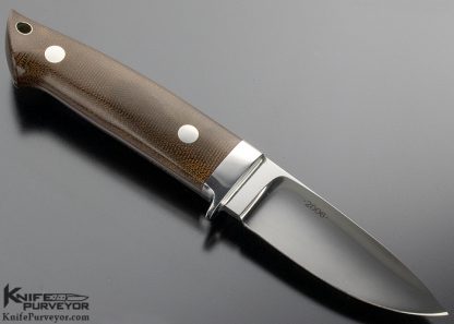 Bob Dozier Custom Knife Green Canvas Micarta Loveless Style Skinner II - Image 3
