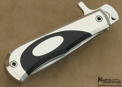 Robert Hayes Custom Knives African Blackwood Semi-Interframe Button Lock Flipper - Image 4