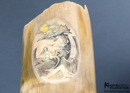 Bob Hergert Custom Art Mastodon Scrimshaw with Dragon and Mermaid - Image 4
