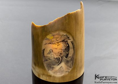 Bob Hergert Custom Art Mastodon Scrimshaw with Dragon and Mermaid - Image 3