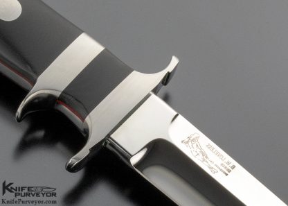 Bob Loveless Custom Knife Double Nude Logo Black Micarta "Mini Bear" with Double Escutcheons - Image 4
