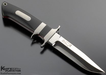 Bob Loveless Custom Knife Double Nude Logo Black Micarta "Mini Bear" with Double Escutcheons - Image 3