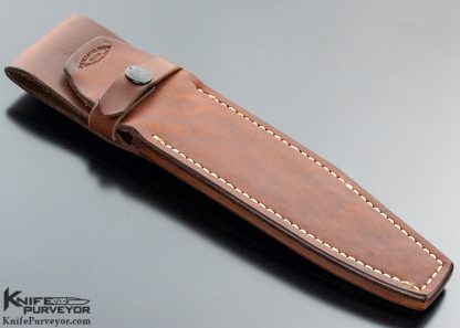 Bob Loveless Custom Knife Double Nude Logo Amber Stag "Junior Bear" Subhilt Fighter with Hand Signed Sheath - Image 7