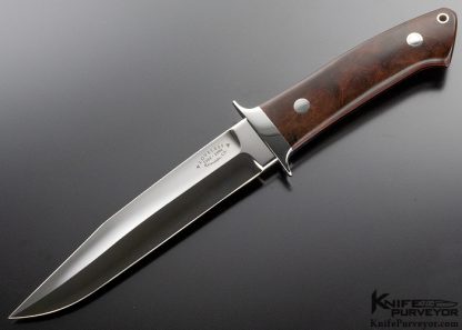 Bob Loveless Custom Knife 40 Years Football Logo Desert Ironwood Dixon Fighter