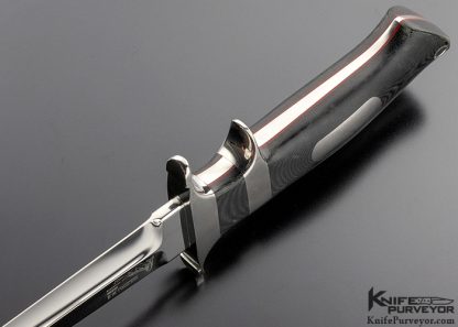 Bob Loveless Custom Knife Double Nude Logo Black Micarta "Baby Bear" with Double Escutcheons - Image 6