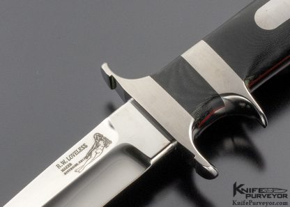 Bob Loveless Custom Knife Double Nude Logo Black Micarta "Baby Bear" with Double Escutcheons - Image 3