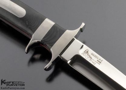 Bob Loveless Custom Knife Double Nude Logo Black Micarta "Baby Bear" with Double Escutcheons - Image 2