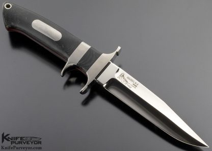 Bob Loveless Custom Knife Double Nude Logo Black Micarta "Baby Bear" with Double Escutcheons - Image 4