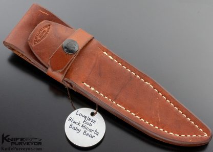 Bob Loveless Custom Knife Double Nude Logo Black Micarta "Baby Bear" with Double Escutcheons - Image 7