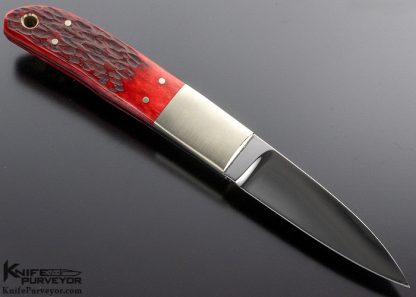 Bob Loveless Custom Knife 1986 Vintage  #15 Red Jigged Bone Stiff Horn - Image 3
