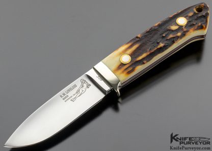 Bob Loveless Custom Knife #904 Stag Drop Point Hunter 9212 Open