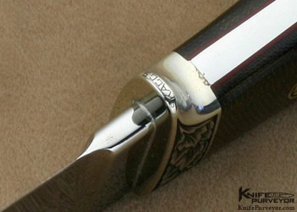 Bob Loveless Custom Knife Ron Skaggs Engraved Green Canvas Micarta Drop Point Hunter - Image 6