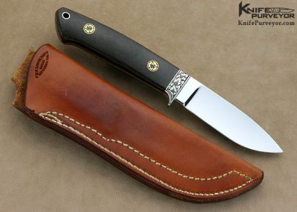 Bob Loveless Custom Knife Ron Skaggs Engraved Green Canvas Micarta Drop Point Hunter - Image 3