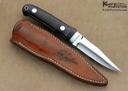Bob Loveless Custom Knife Double Signature Burgandy Micarta Hideout - Image 3