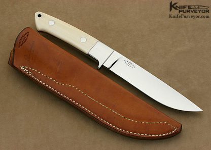 Bob Loveless Custom Knives #1  Stretch Drop Point Hunter with Extended Bolster Featured in Luigi Peppini's "R.W. Loveless" Collection Book - Image 3