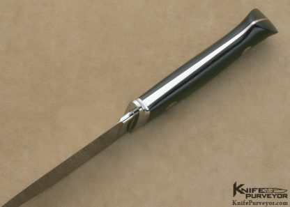 Bob Loveless Custom Knife Riverside Football Logo Utility Hunter with Rare Black / Green Swirl Micarta - Image 5