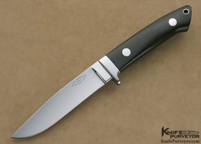 Bob Loveless Custom Knife Riverside Football Logo Utility Hunter with Rare Black / Green Swirl Micarta
