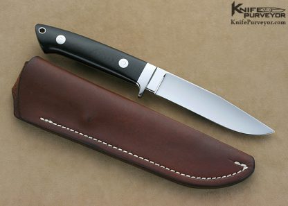Bob Loveless Custom Knife Riverside Football Logo Utility Hunter with Rare Black / Green Swirl Micarta - Image 7