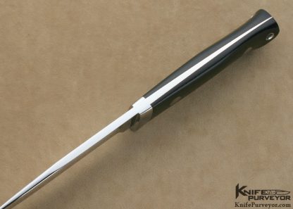 Bob Loveless Custom Knife Riverside Football Logo Utility Hunter with Rare Black / Green Swirl Micarta - Image 3