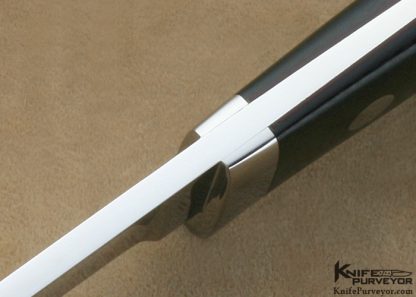 Bob Loveless Custom Knife Riverside Football Logo Utility Hunter with Rare Black / Green Swirl Micarta - Image 4
