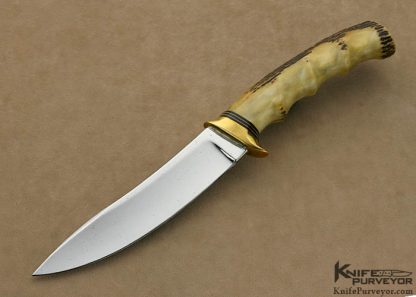 Bob Loveless Custom Knife 1967 Safariland Logo Stamped Loveless Parke Finger Groove Hidden Tang Stag "Banana Skinner"