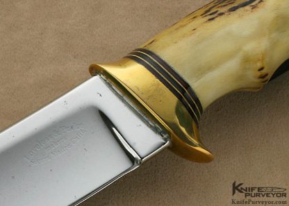 Bob Loveless Custom Knife 1967 Safariland Logo Stamped Loveless Parke Finger Groove Hidden Tang Stag "Banana Skinner" - Image 2
