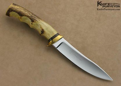 Bob Loveless Custom Knife 1967 Safariland Logo Stamped Loveless Parke Finger Groove Hidden Tang Stag "Banana Skinner" - Image 3