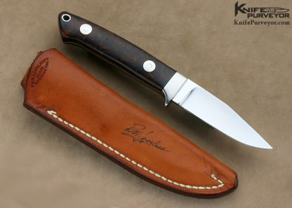 Bob Loveless Custom Knife Nude Logo Desert Ironwood 3/4 Size Utility Knife Made For the 1992 Paris, France Custom Knife Show - Image 3