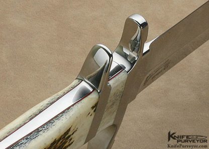 Bob Loveless Custom Knife R.W.L. Marked Double Nude Logo Hidden Pin Stag "Big Bear" Fighter - Image 9