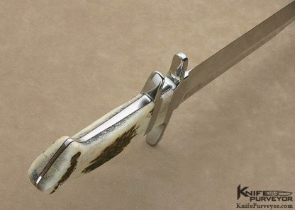 Bob Loveless Custom Knife R.W.L. Marked Double Nude Logo Hidden Pin Stag "Big Bear" Fighter - Image 8