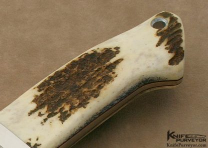Bob Loveless Custom Knife R.W.L. Marked Double Nude Logo Hidden Pin Stag "Big Bear" Fighter - Image 3