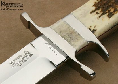 Bob Loveless Custom Knife R.W.L. Marked Double Nude Logo Hidden Pin Stag "Big Bear" Fighter - Image 2