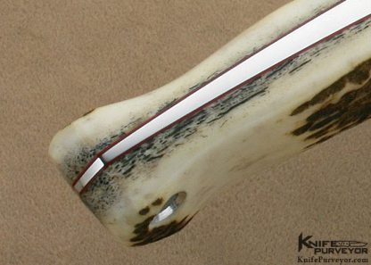 Bob Loveless Custom Knife R.W.L. Marked Double Nude Logo Hidden Pin Stag "Big Bear" Fighter - Image 7