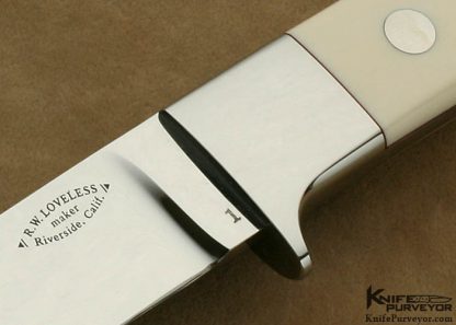 Bob Loveless Custom Knives #1 Stretch Utility with Extended Bolster Featured in Luigi Peppini's "R.W. Loveless" Collection Book - Image 2