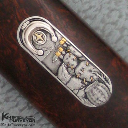 Bob Loveless Custom Knife Double Nude Logo Desert Ironwood Drop Point Hunter Engraved by Dan Wilkerson - Image 5