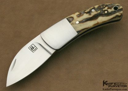Bob Lum Custom Knife Stag Chinese Folder Slipjoint