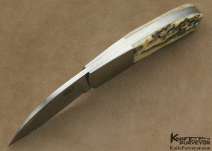 Bob Lum Custom Knife Stag Chinese Folder Slipjoint - Image 4