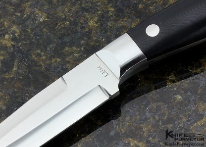 Bob Lum Custom Knife One Off Canvas Micarta Double Ground Fighter - Image 2