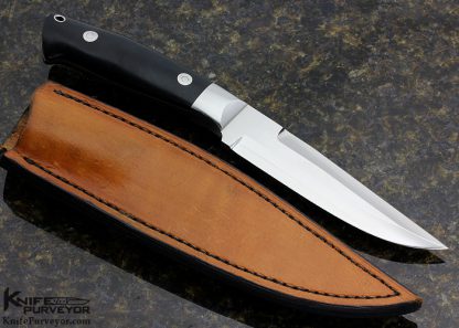 Bob Lum Custom Knife One Off Canvas Micarta Double Ground Fighter - Image 3
