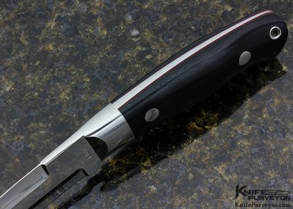 Bob Lum Custom Knife One Off Canvas Micarta Double Ground Fighter - Image 4
