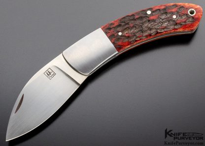 Bob Lum Custom Knife Red Jigged Bone Slipjoint