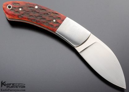 Bob Lum Custom Knife Red Jigged Bone Slipjoint - Image 3