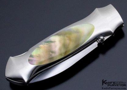 Robert Sidelinger Custom Knife Gold Lip Pearl Interframe Lockback Dagger - Image 5