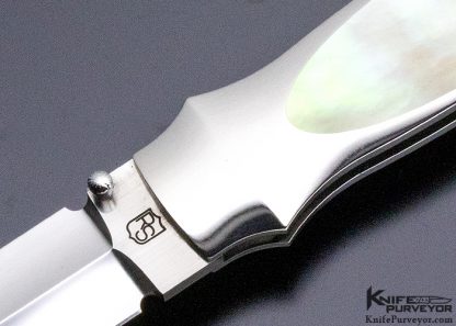 Robert Sidelinger Custom Knife Gold Lip Pearl Interframe Lockback Dagger - Image 2