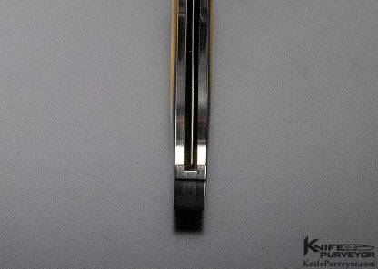 Robert Sidelinger Custom Knife Gold Lip Pearl Interframe Lockback Dagger - Image 8